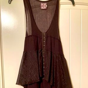 Free people black shimmer top sz S